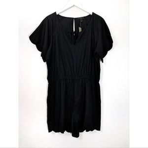 J. Crew Scalloped Black Romper